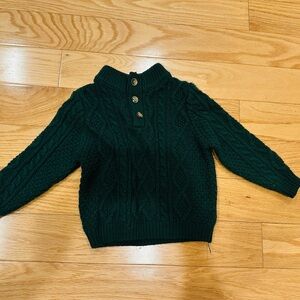 Gymboree boys' and toddler mock neck cable knit sweater in green.